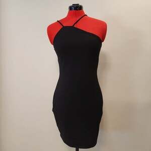 Lovers and Friends Black Asymmetric Mini Bodycon Dress Medium